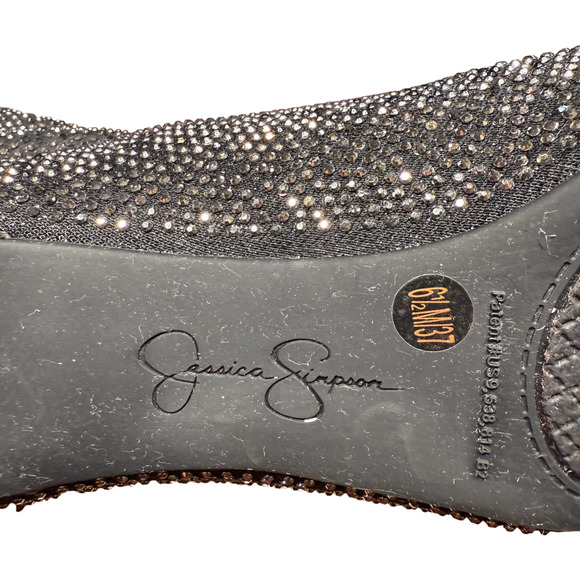 JESSICA SIMPSON Rinnah Women 37/US6.5M Rhinestone Open Toe Slouchy Booties NYE - Picture 12 of 14